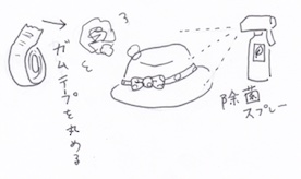 ガムテープや除菌スプレーで帽子の汚れ取り