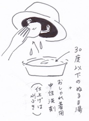 帽子の内側の汚れ取り