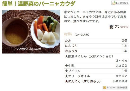 簡単！温野菜のバーニャカウダ