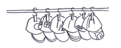 フックとクリップで収納