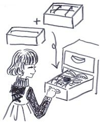 仕切りのあるショーツ収納ケース