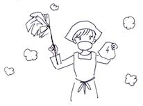 花粉を払う掃除