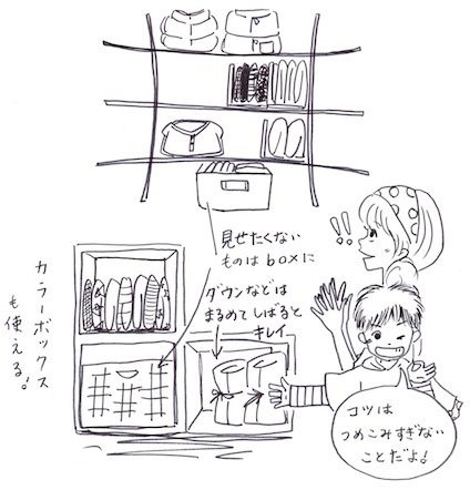 子供服のオープンシェルフ
