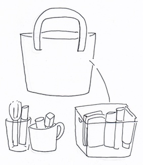 メイクは、普段使っている物と、特別の日に使う物に分けて収納