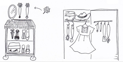 ネックレスを身につける動線上で収納する