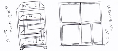 透明キャビネットやスタッキングシェルフ