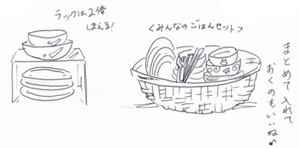 食器棚の仕切り収納