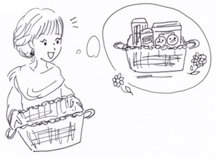 自分好みの箱やケースで食品収納