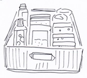 引き出しにキッチン掃除道具を収納