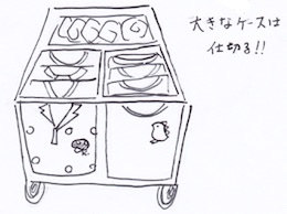 大きな収納ケースは小さな収納ケースで仕切る