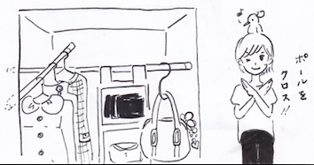 クローゼットの洋服はポール２本で収納