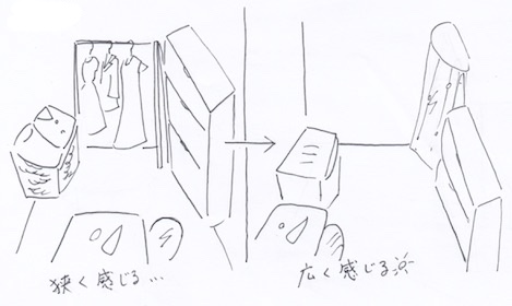 モノがないと部屋が広く感じる