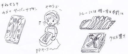 カトラリーを寝せる収納