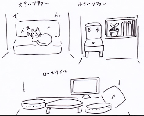 リビングの収納家具の高さ