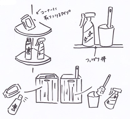 トイレの掃除道具の収納