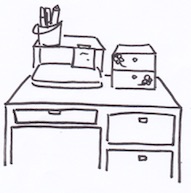  机の上収納は卓上チェストやラック