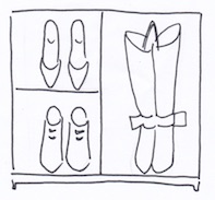 下駄箱の板を外してブーツ収納