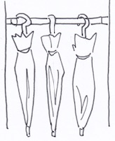 突っ張り棒で傘を収納