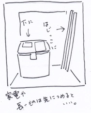 物置には重いモノは上に、軽いモノは下に収納する