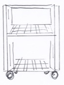 すのこを収納棚に組み立てる