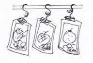 フックとクリップの収納