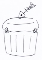 ゴミ箱のストッパに壁フックを活用